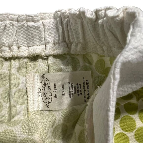 Persnickety 2Y Green Polkadot Ruffle Shorts - Picture 4 of 4